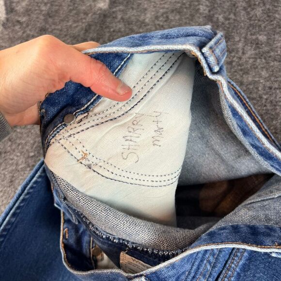 Vtg Wrangler 13MWZ Men's Jeans 33X38 (31X37) Blue Denim Jeans Made In USA - Picture 3 of 12